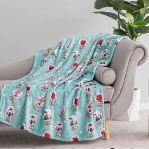 Berkshire Blanket & Peanuts Snoopy SnowGlobes Velvetloft Throw Blanket 50x60~NEW